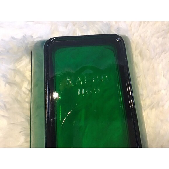 Napco Green Glass Rectangle Bowl Dish Vintage Cleveland Ohio USA - Picture 8 of 9